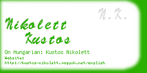 nikolett kustos business card